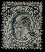GB EDVII SG249a SPEC M37(2), 7d deep grey-black, FINE USED. Cat £100. CDS