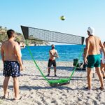 Portable Badminton Net Set with Storage Base-Green