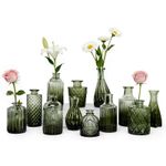 12 vintage glass bud vases, centerpiece with small flower vases,home decoration