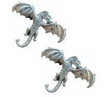 2 x Dragon Mythical Handcrafted From English Pewter Lapel Pin Badges-PAG