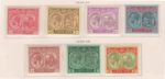 (F191-36) 1942-9 St Kitts Nevis set of 7stamps 1 1/2d to 5/- MH (AK) (TR04)