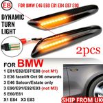 2x Black Smoked Side Indicator LED Repeater Light For BMW E81 E87 E90 E92 E60 X3