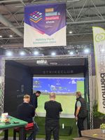 Multi Sport Simulator freestanding enclosure with the tech. Golf, football, etc