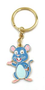 Funny Mouse Blue Keychain Pendant