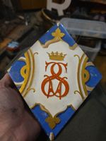 Very Unusual Royal Coronet Floor Tile,Minton? Craven Dunhill.early 19thc.ottoman
