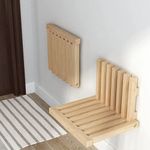Wooden Wall Mounted Foldable Stool Shower Seat Bench Entryway Change Shoes Seat