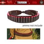 TOURBON Leather Bandoliers 12GA Ammo Belt Shotgun Shells Carrier Pouch Shooting