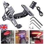 UK Motorcycle License Number Plate Holder Tail Tidy Bracket w/ LED Universal NEW
