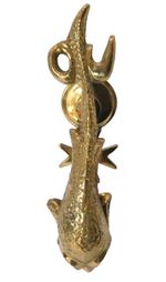 Vintage Brass Fish Door Knocker with Maltese Cross made by Cutajar Works (DK141)