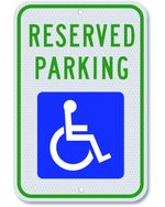 Handicap Parking Sign - 18 x 12 Inch Aluminum 12x18 inches, Reflective-Blue