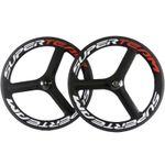 65mm 3 Spoke Wheels Clincher Carbon Wheelset Tubular Tri Spoke Carbon Road Wheel