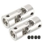 2pcs 8mm to 8mm ID Rotatable Universal Steering Shaft U Joint Coupler L35XD14