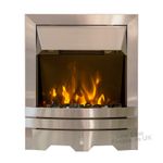 ELECTRIC BRUSHED SILVER REMOTE SURROUND FIREPLACE INSET INSERT FLAME FIRE LED