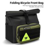 WEST BIKING 3.3L Green Bicycle Front Bag Waist Bag Folding Bike Bag for Brompton