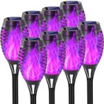 Flame Effect Solar Outdoor Lights Stake Path Garden Flickering LED Torch Lamp