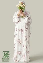 Zaytounah Women’s Modest Full-Length Abaya Kaftan Prayer Dress Floral One Size