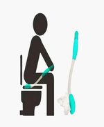 Long Handled Bottom Toilet Self Wipe Aid Wiper Easy Tissue - 15 inch length