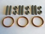 3 x Copper Exhaust Header Manifold Gaskets & Studs for Yamaha MT-09 13-20