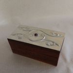Sasha Bowles Liberty/Heal's Designer Small Pewter Faux Ruby Cabochon Trinket Box