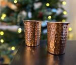 Hammered Copper Water Glasses, set of 2, Vintage,Ayurvedic Health Benefit