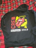 Rolling Stones official CREW Hoodie.  No Filter Europe 2018. Full Zip. XL