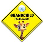 Grandchild On Board Sign Baby Giraffe, Baby on Board Giraffe, 14cm x 14cm