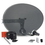 Zone 1 MK4 60cm Satellite Dish, Single Lnb + 5m Black RG6 Cable For Sky Freesat