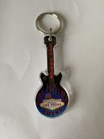 Las Vegas-themed Acrylic Guitar Keychain Featuring A Flame Design