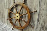 36 Inch Wooden Ship Steering Wheel Pirate Décor Wooden Brass Finishing Wall...