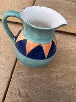 Jeff Banks Ports of Call Ceramic Jug Geometric Turquoise Blue White