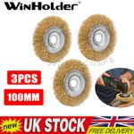 3X Wire Brush for Ryobi Patio Cleaner RAC814 Replacement Wheel Metal Brush 100mm