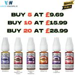 Elf liq by Elf Bar Nic Salt 10ml E Liquid 10/20mg Elfliq Mix & Match Bundle Deal