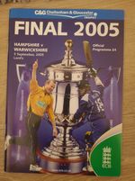 Hampshire V Warwickshire C & G Trophy Final Cricket Programme 2005