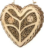 Wooden Insect Hotel Home Hanging Bug House with Bark Roof Natural Garden Decor