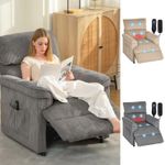 Power Recliner Armchair with Quiet Motor, Massage Reclining Chair