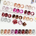 Cat Eye Gel Nail Polish Set 10 Colors Base Top Coat Magnet Pink Silver Purple