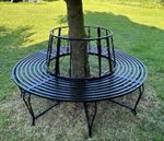 Round Tree Bench Outdoor Garden Park Seat Circular Metal Patio XL Chair 6 Seater