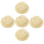 5 Pcs Mini Straw Top Hats for Crafts Miniature Doll Decoration