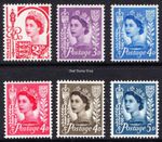GB QEII Jersey 1958-69 Pre-Decimal Wilding Definitives Set of 6 Unmounted Mint