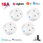 1-4x TUYA Zigbee Smart Socket Outlet UK Plug APP Remote Timer Control for Alexa