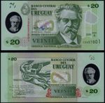 URUGUAY 20 PESOS URUGUAYOS (P101) 2020 POLYMER UNC