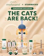Pre Starbucks Singapore Mofusand Collaboration Tumbler Glass Mug Bottle Keychain