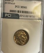 1938 D Buffalo Nickel ~ Slabbed HIGH Grade ~ Nicely Toned!