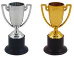 Mini Gold Silver Trophy MEDALS 10cm Plastic Trophies Party GOLD SILVER MIXED