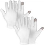 100% COTTON WHITE GLOVES Sizes - S,M L & XL Moisturising Eczema TOUCH SCREEN UK