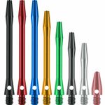 Aluminium Plain Dart Stems  6 Various Lengths, 8 Colours Choose How Many Sets