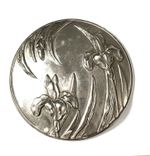 Antique Art Deco Silver Iris and Glass Ladies Hand Mirror, Liberty of London