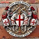 Knights Templar  Wall Metal Art Sign Plate Design 2D-  20cm/8"