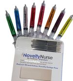 8 NOVELTY SYRINGE PENS (BLOOD OR MIXED)- Black Ink -Value Halloween Nurses Party
