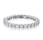Solid 14K White Gold Moissanite Eternity Wedding Band 1 CT Excellent Round Cut